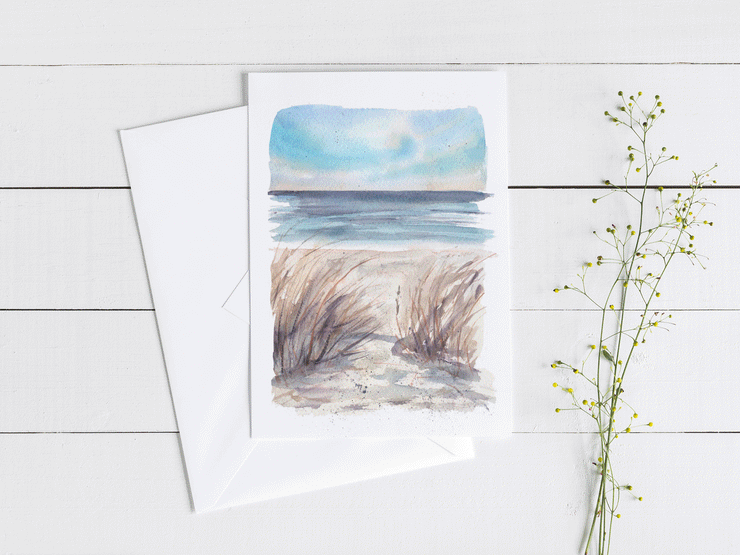 Blue Seascape I 5x7 Blank Greeting Card