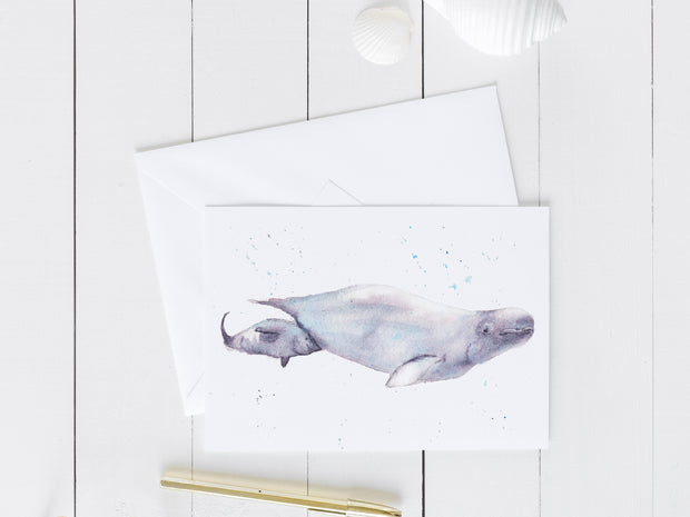 Beluga Mom 5x7 Blank Greeting Card
