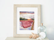 Evening Cranberry Bog Harvest  8x10 or 5x7 in. Fine Art Print