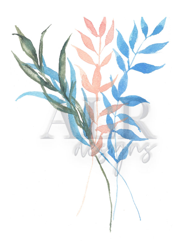 Pastel Botanicals Set of three  8x10 or 5x7 Fine Art Print Set