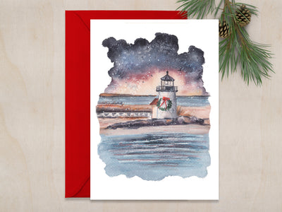 Brant Point Christmas 5x7 Blank Christmas Greeting Card
