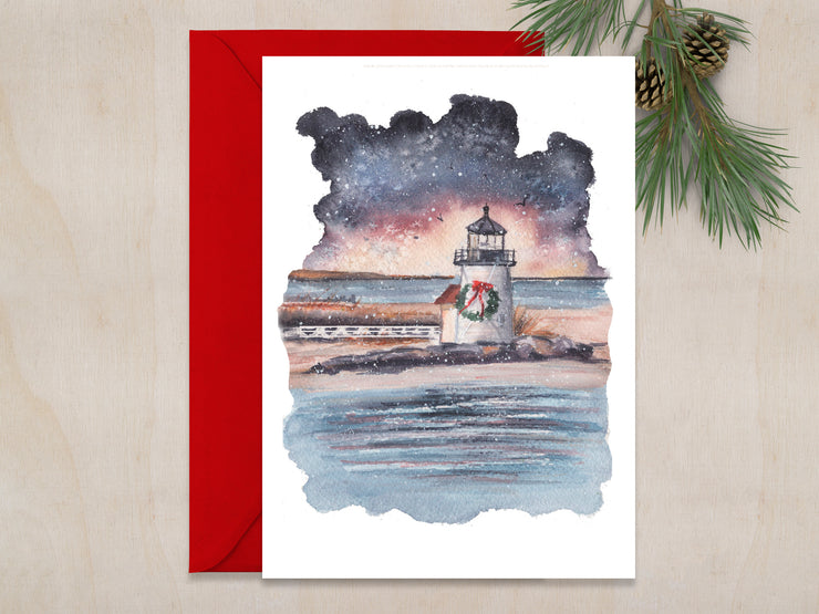 Brant Point Christmas 5x7 Blank Christmas Greeting Card