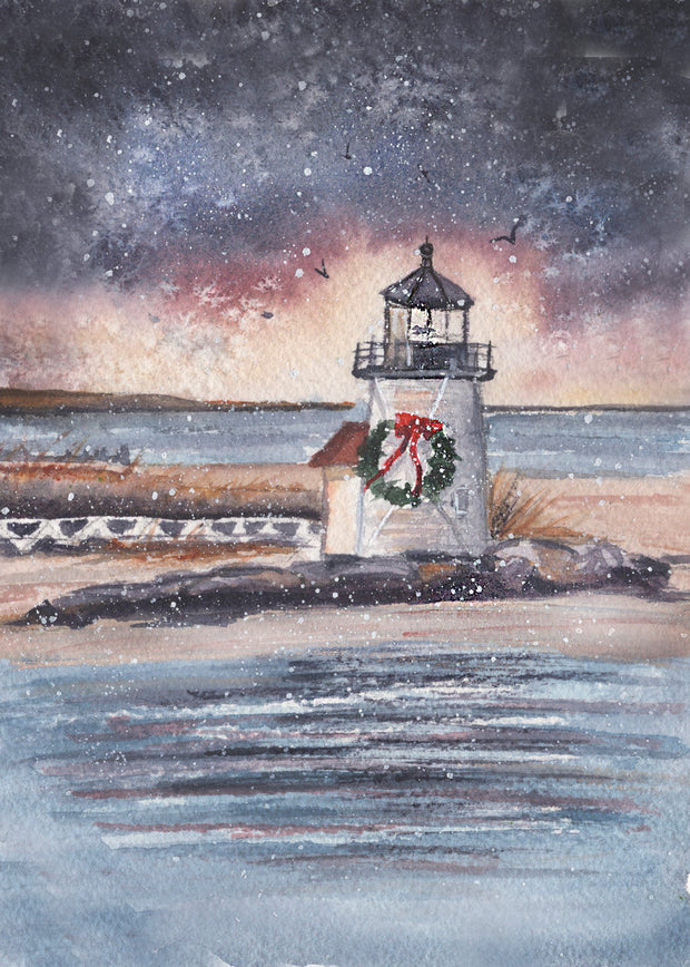 Brant Point Christmas 5x7 Blank Christmas Greeting Card