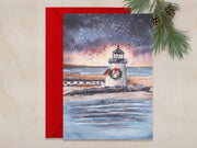 Brant Point Christmas 5x7 Blank Christmas Greeting Card