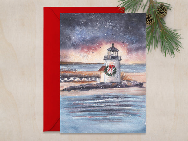 Brant Point Christmas 5x7 Blank Christmas Greeting Card