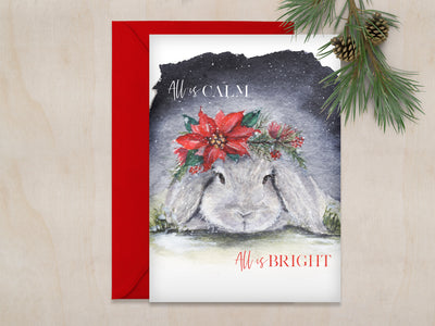 All is Calm Bunny 5x7 Blank Greeting Card