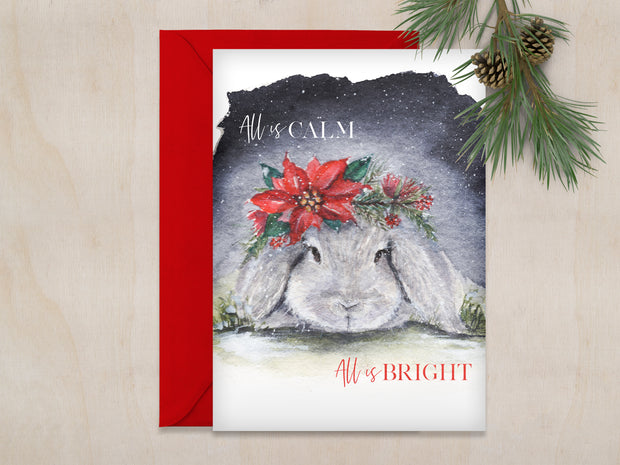 All is Calm Bunny 5x7 Blank Greeting Card