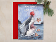 Cookie Rudolph Shark 5x7 Blank Christmas Greeting Card
