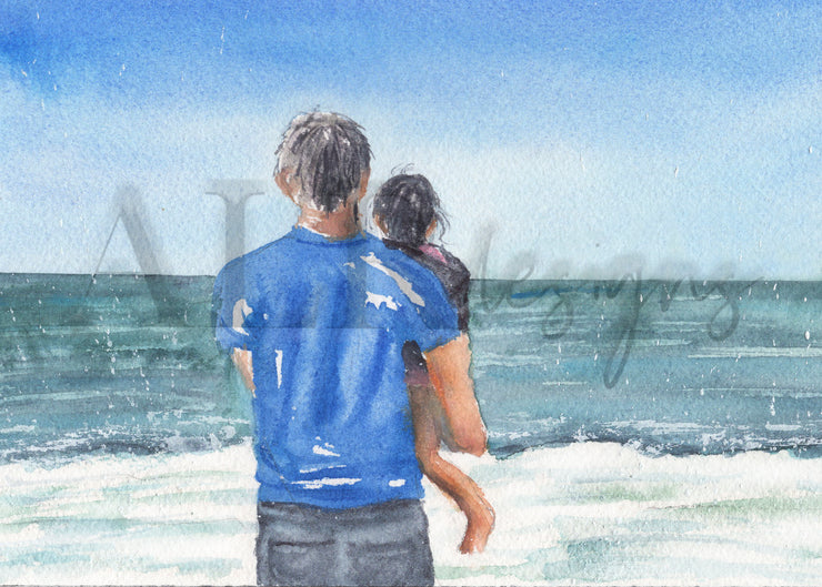 Beach Dad 5x7 Blank Greeting Card