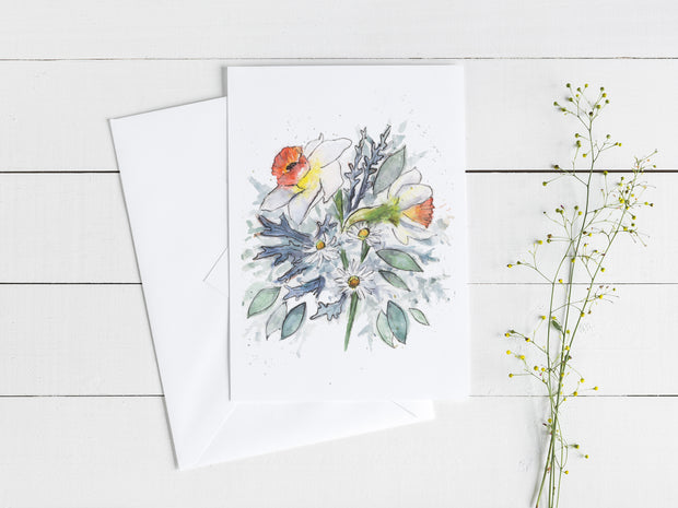 Daffodil Bouquet 5x7 Blank Greeting Card
