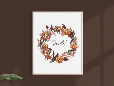 Fall Wreath 5x7 or 8x10 Fine Art Print