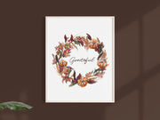 Fall Wreath 5x7 or 8x10 Fine Art Print