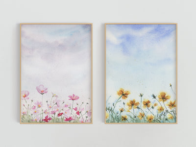 Springtime Fields, 5x7 in, Set of 2 Fine Art Prints