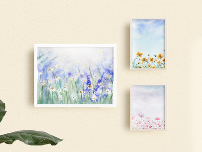 Fields of Florals, Set of 3 Fine Art Prints