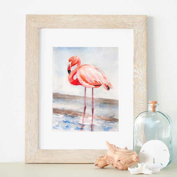 Beach Flamingo 5x7 or 8x10 Fine Art Print