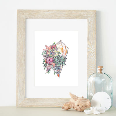 Floral Shell 5x7 or 8x10 Fine Art Print