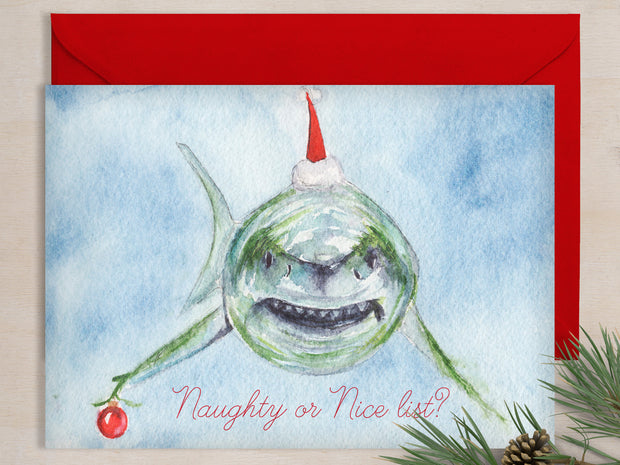 Grinch Shark 5x7 Blank Christmas Greeting Card