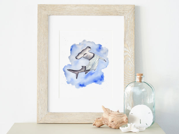 Hammerhead Shirted Shark 8x10 or 5x7 in Fine Art Print