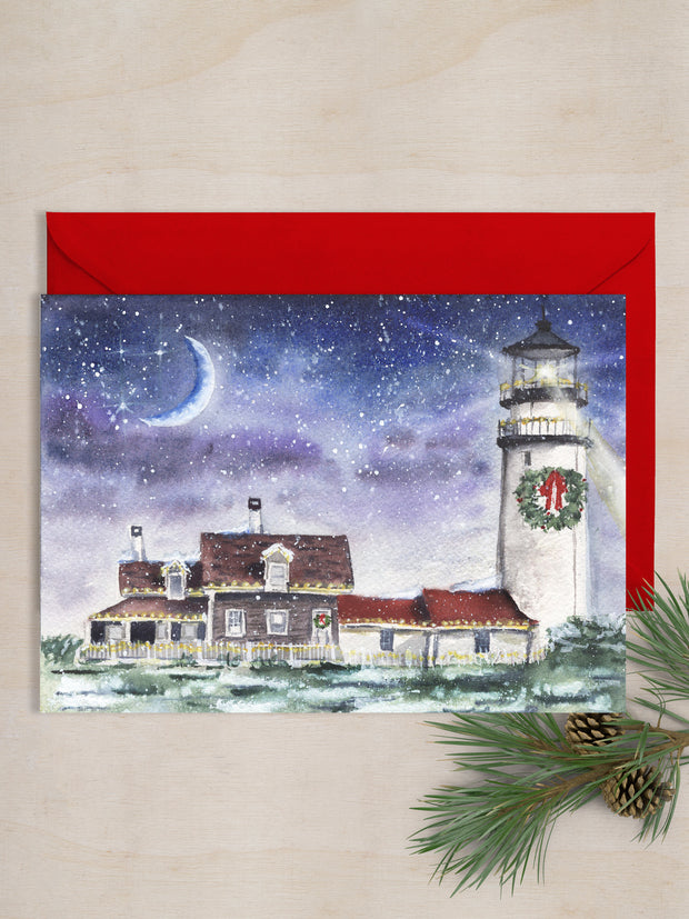 Christmas Lighthouse Card Set  of 5 or 6 Cards