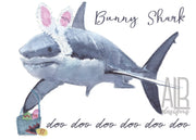 Bunny Shark! Easter card for kids ( or adults), blank greeting card, funny easter card, shark card for kids, cute easter bunny card