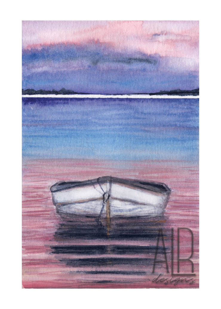 Pastel Sunset Sail 5x7 Blank Greeting  Card