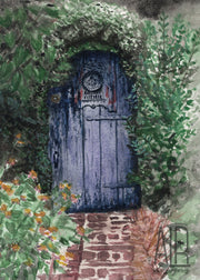 Secret Garden Door 5x7 Blank Greeting Card