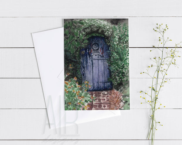 Secret Garden Door 5x7 Blank Greeting Card