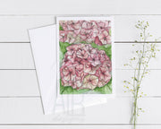 Pink Hydrangeas 5x7 Blank Greeting Card