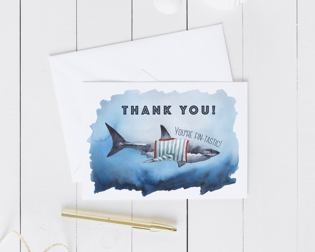 Thank You Shark 5x7 Blank Greeting Card – ALR Designs