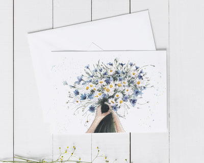 Daisy Bouquet 5x7" Blank Greeting Card