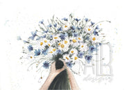 Daisy Bouquet 5x7" Blank Greeting Card