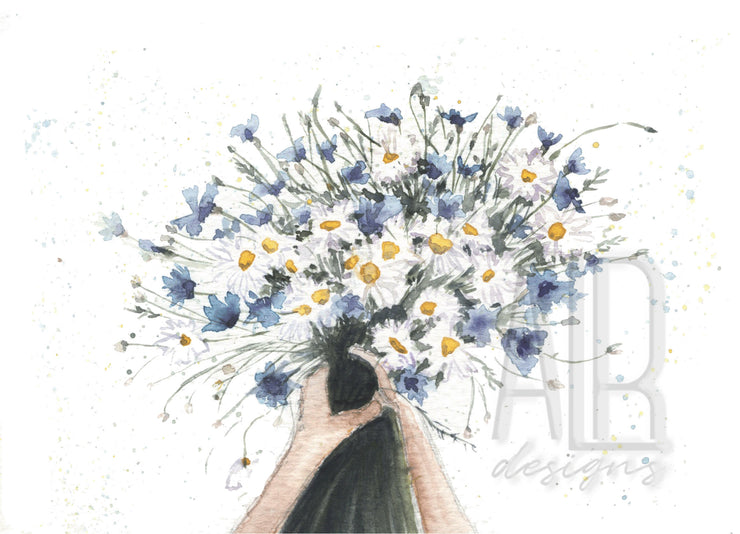 Daisy Bouquet 5x7" Blank Greeting Card