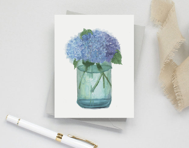 Hydrangea Notecard set 2, assorted, 4 card set, stationery, watercolor art, floral art, blank cards, thank you card