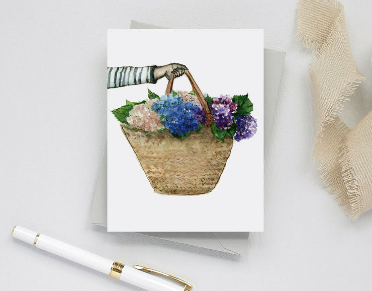 Hydrangea Notecard set 2, assorted, 4 card set, stationery, watercolor art, floral art, blank cards, thank you card