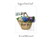 Hydrangea Bag Thank you card set, SET OF 4 notecards, stationery, watercolor art, floral art, blank cards, thank you card