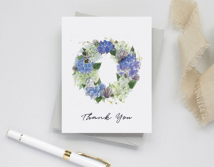 Hydrangea Notecard set 1, assorted, 4 card set, stationery, watercolor art, floral art, blank cards, thank you card