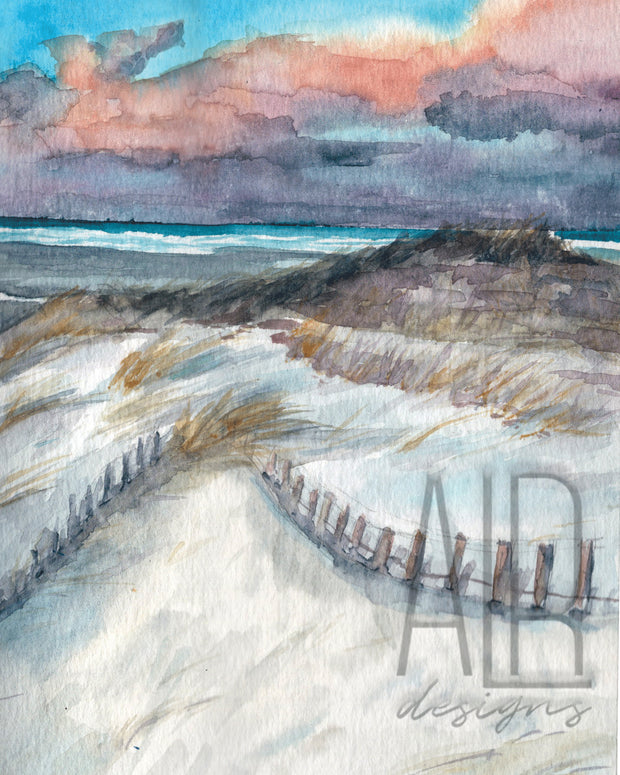 Sunset Set,  3 ART PRINTS, gallery watercolor wall art, rainbow sunset sailboats, dunes, beach art, nautical decor, coastal art, whale art