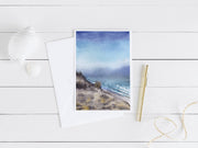 Watercolor Beach Greeting Card 5x7 in blank greeting card, beach stationery, thank you card, card for mom, card for friend, card for partner