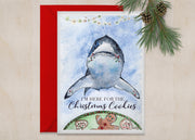Christmas Cookie Shark greeting card, nautical christmas card, funny christmas card, holiday card, christmas decoration, christmas cards
