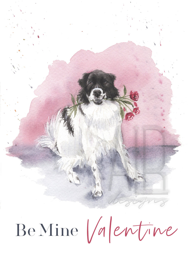 Dog Valentines Day Card 5x7 blank greeting card, for dog lovers, card for partner, card for friend, card for child, cute valentines day card