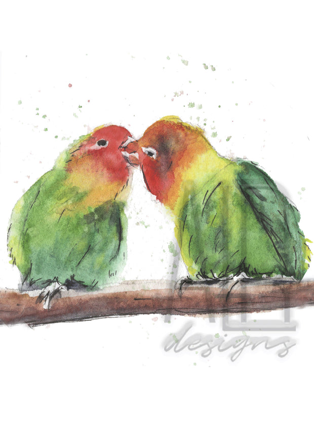 Get a room Lovebirds 5x7 blank greeting card, card for partner, card for spouse,  bird lover card, funny valentine&#39;s day card,