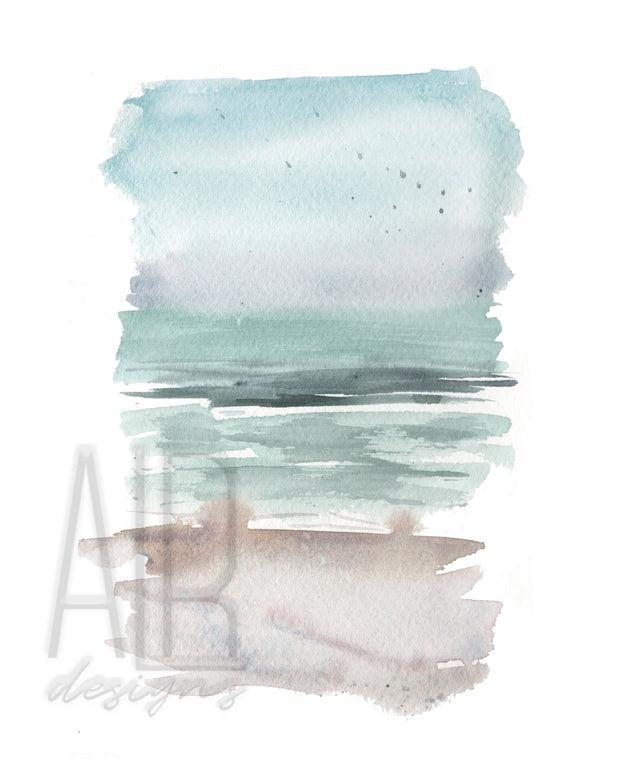 Watercolor Sea Green 2, 8x10 & 5x7 Print, art print, wall art, home decor, beach art, coastal art