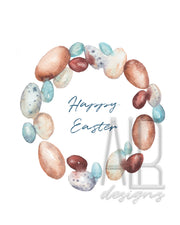 Easter Egg Wreath Print 8x10 & 5x7  watercolor art print,  Easter wall art, Easter decor, Easter decorations, easter farmhouse decor