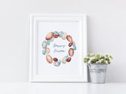 Easter Egg Wreath Print 8x10 & 5x7  watercolor art print,  Easter wall art, Easter decor, Easter decorations, easter farmhouse decor