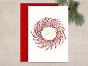 Joy Wreath 5x7 Blank Christmas Greeting Card