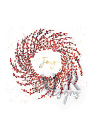 Joy Wreath 5x7 Blank Christmas Greeting Card