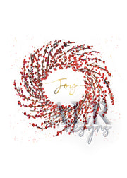 Joy Wreath 5x7 Blank Christmas Greeting Card