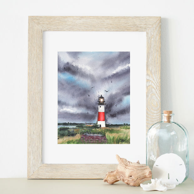 Stormy Lighthouse Fine Art Print