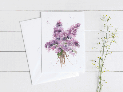 Lilac bouquet 5x7 Blank Greeting Card