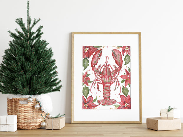 Lobster Poinsettia 8x10 or 5x7 Fine Art Print